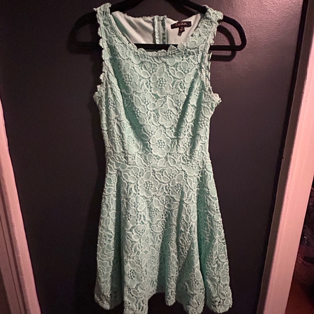 mint green city studio dress